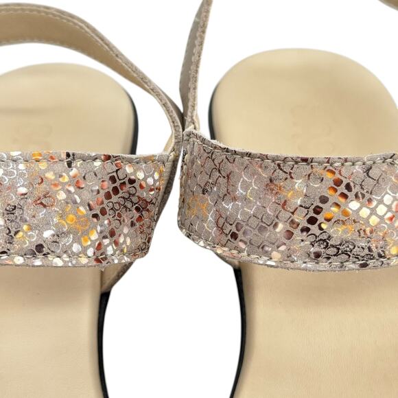 SAS Heather Sandal Quarter Strap Snake SZ 8 Womens Tuape Gray Wedge Comfort Shoe - Picture 9 of 11